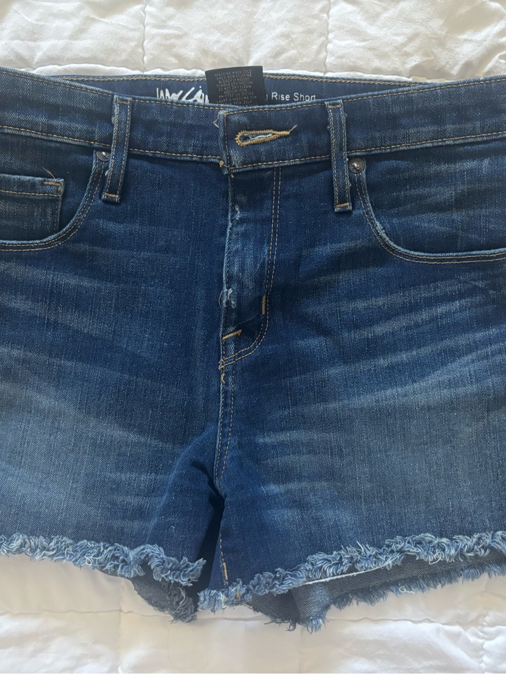 Mossimo Supply Co. High Rise Denim Shorts in Dark Blue Power Stretch - 6